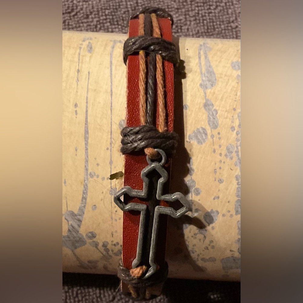 Leather and Rope Adjustable Bracelet